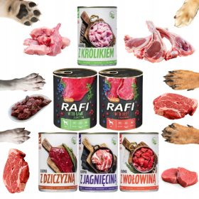    Nassfutter für Hunde, Geschmacksmischung, Vitamine TufTuf Rafi Premium 800g - 12 Stück