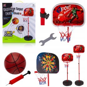   Basketball-Set, Pumpe, Ball, Nadel, Dartpfeile, höhenverstellbar