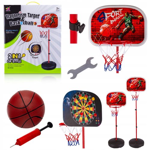 Basketball-Set, Pumpe, Ball, Nadel, Dartpfeile, höhenverstellbar