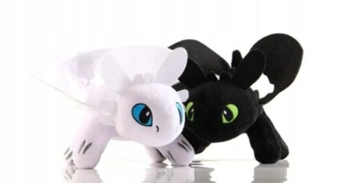  MASKOTTCHEN-SET 2X NIGHT FURY UND WHITE FURY 30CM SO ZÄHMEN SIE IHREN DRACHEN DRACHEN ZÄHMEN