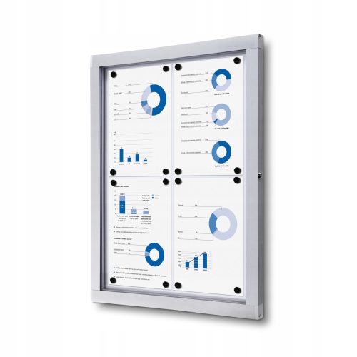 Outdoor-Pinnwand 4xA4 Informationstafel 50x70 cm silber