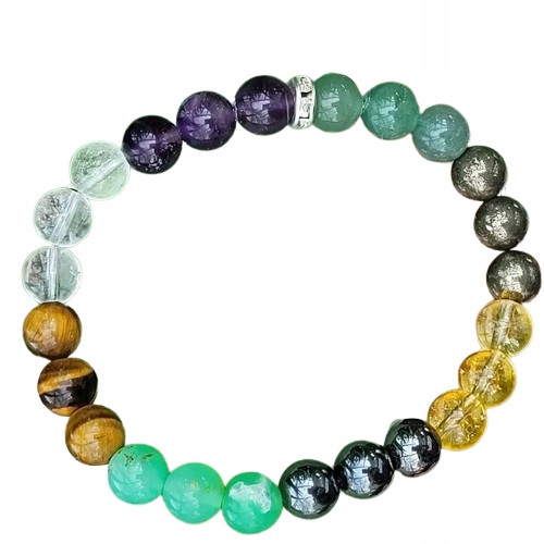  Armband FÜR GLÜCK, 8 Natursteine CITRIN AVENTURIN AMETHYST...