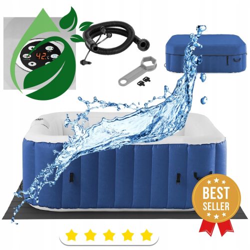 Whirlpool, Garten-Whirlpool Quadratischer aufblasbarer Hydromassage-Pool Uniprodo 900 l
