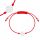  Silbernes Armband mit Kleeblatt an roter Schnur, 925er Silber