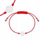  Silbernes Armband mit Kleeblatt an roter Schnur, 925er Silber