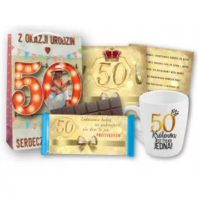    EINZIGARTIGES Set Schokoladenbecher-Geldbörse als Geschenk zum 50. Geburtstag für eine Frau