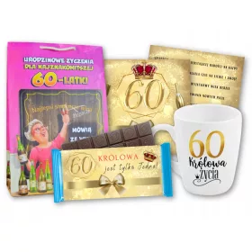    Geburtstagstasse, Schokolade, Geschenktüte – Fertiges Geschenk zum 60. Geburtstag