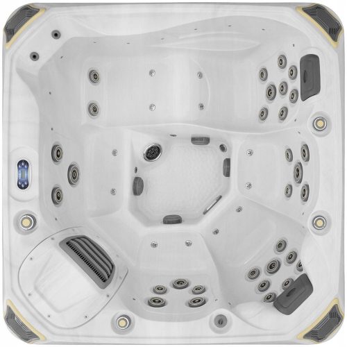 Whirlpool, Garten-Whirlpool Starres quadratisches Hydromassagebecken Mazur, 1750 l