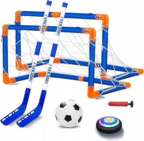 HOVER Fußball-HOCKEY-Spielset für KINDER + Goals Sticks Disc