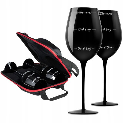 Gläser und Tassen Divinto Who Cares Rotweingläser schwarz 750ml 2 Stk.