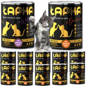  Łapka-Katzenstücke mit Rindfleisch in Soße 400g