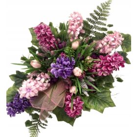  Grabdekoration, Friedhofsstrauß, rosa und lila
