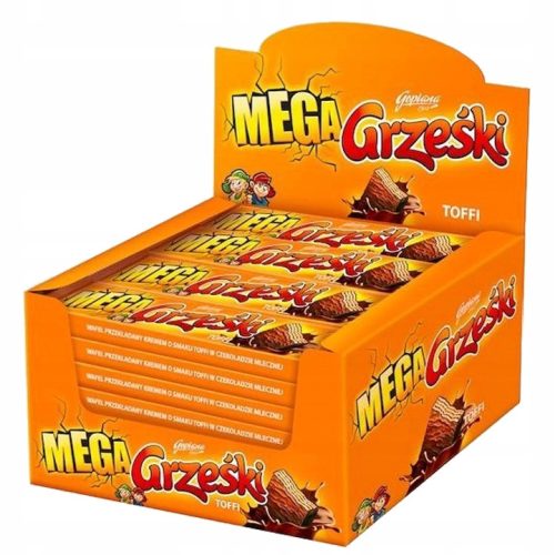 Grześki Mega Waffeln Toffi in Schokolade - Großpackung 32 Stück