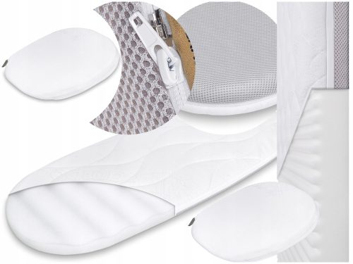  Bebetto Kinderwagenmatratze Holland Manufaktura Mittelfeste Matratzen 72 x 33 x 3,5 cm + Keil für Gondel Manufaktura Matratzen weiß 38 x 30 x 7,5 cm