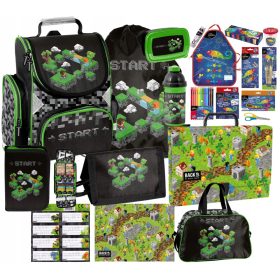    20-TEILIGES SET SCHULE SCHULTASCHE MINECRAFT BLEISTIFTTASCHE SPORTTASCHE