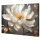 Bilder an der Wand Leinwandgemälde 3D-Blume Magnolie im Dunkeln goldene Blätter 120x80 cm