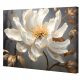 Bilder an der Wand Leinwandgemälde 3D-Blume Magnolie im Dunkeln goldene Blätter 120x80 cm