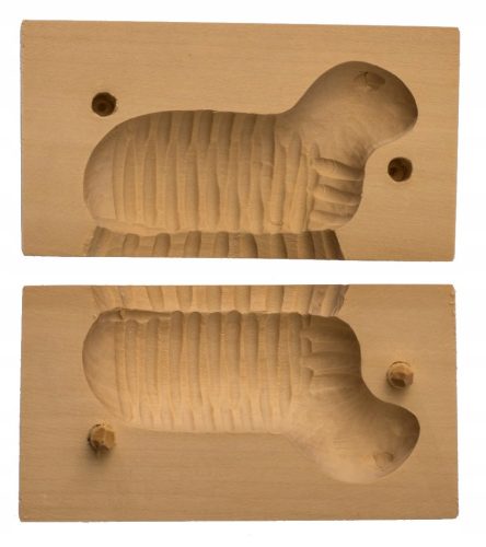 Lammform Butterform LAMM 7 x 13 cm + Messer Holzmesser zum Verteilen von Butter und Schmalz