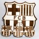 Bilder an der Wand 4er-Set FC Barcelona Holzbild, Fußballwappen, Geschenkwappen