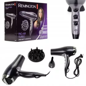    REMINGTON 2400W Haartrockner SUPER LEISTUNGSSTARK 90 km/h + HAARDIFFUSOR IONISATION