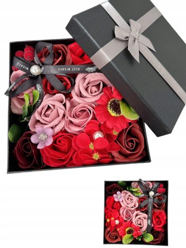 Seifenblumen-Rosen in einer Blumenschachtel-Geschenkbox