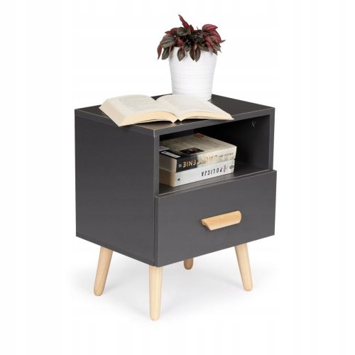  ModernHome Nachttisch 40x30x49 cm grau