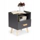  ModernHome Nachttisch 40x30x49 cm grau