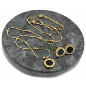  GOLDSCHMUCKSET CHIRURGENSTAHL SCHWARZES MESH-UHR 12 mm
