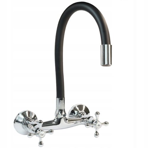 Maibang FLEX wandmontierter Küchenarmatur schwarz, silber