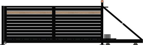 Türen und Tore Schiebetor 400x150cm BOARD100 RAL9005+ZD