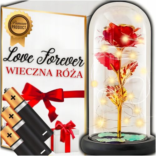 EWIGE LED-ROSE, DIE IM GLAS LEUCHTET, GESCHENKIDEE ZUM VALENTINSTAG FÜR IHRE BOX