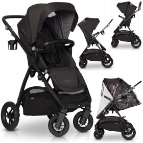    Kinderwagen, umschaltbarer Sitz, aufgepumpte Räder, 0–22 kg, 4-fach verstellbar