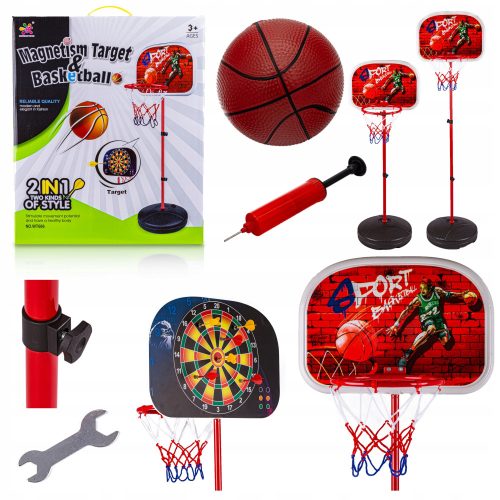 2-in-1-BASKETBALL-Spielset für Kinder, Dart, Ball, Pumpeneinstellung