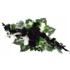    CREMEZUSAMMENSETZUNG FÜR FRIEDHOF GRABDENKMAL KÜNSTLICHE BLUMEN PFINGSTROSEN GLOIODOLEN