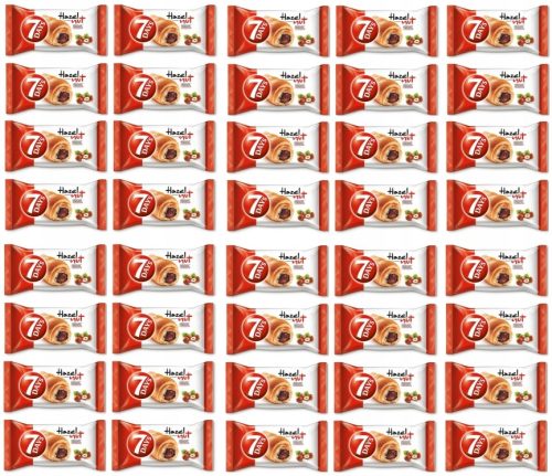 40x 60g 7DAYS Haselnuss-Croissants, Karton mit Nussfüllung