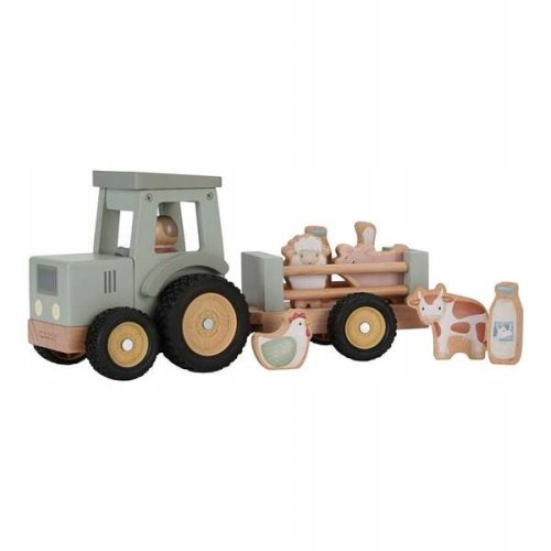  Little Dutch: Holztraktor mit Anhänger und Little Farm-Figuren