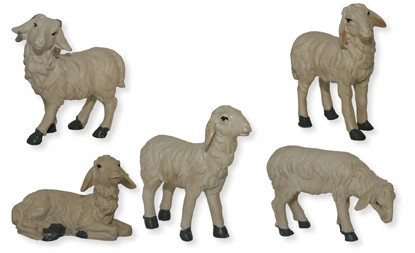  Schafgruppe bis 2,5cm hoch, 5 Stück für Figuren 5-6cm