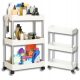  MOBILES REGAL AUF RÄDERN BADEZIMMERWAGEN 3 REGALE WEISS FÜR 34,5x19x59,5