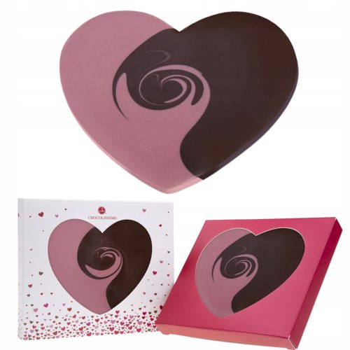 Exklusives Schokoladenherz aus Ruby und Milchschokolade - Einzigartiges Geschenk