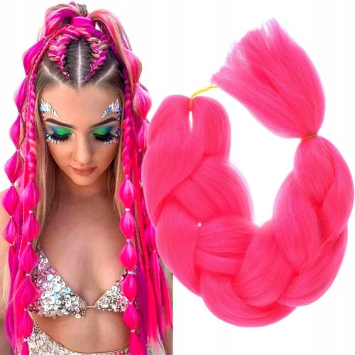  SYNTHETISCHES KÜNSTLICHES HAAR FÜR BRÜCKEN DREADS EXTENSIONS STARKES ROSA A14