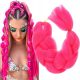  SYNTHETISCHES KÜNSTLICHES HAAR FÜR BRÜCKEN DREADS EXTENSIONS STARKES ROSA A14