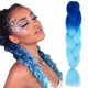  SYNTHETISCHES KÜNSTLICHES HAAR FÜR BRÜCKEN DREADS DREADS EXTENSIONS BLAU OMBRE B45