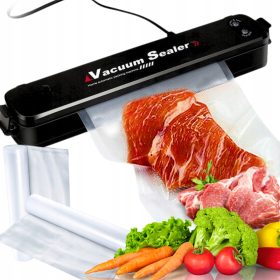    Vakuumiergerät für Lebensmittelverpackungsmaschine + 10× Beutel für Vakuumiergeräte 15x25 gerändelt