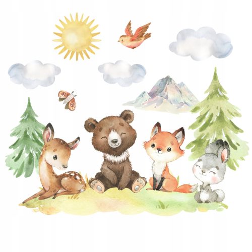  Wandaufkleber für Kinder, Waldtiere, groß, XL