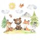  Wandaufkleber für Kinder, Waldtiere, groß, XL
