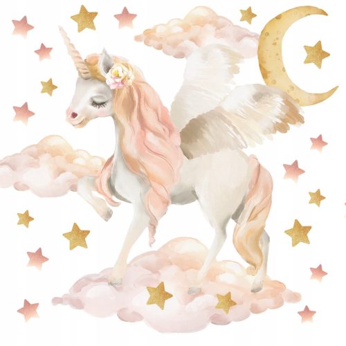  Wandtattoos für Kinder Einhorn Pegasus Sterne Mond