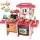  Große Kinderküche, Licht, Ton, Wasserband, Dampfbrenner, Töpfe, Zubehör