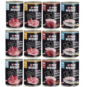  Hundefutter-Geschmacksmischung Pan Mięsko 12x400g