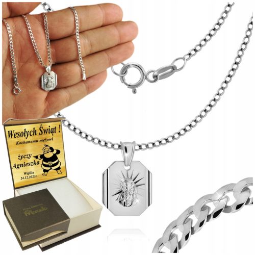  Herren Silber Panzerkette Medaillon 925 für Männer KOSTENLOSE Gravur