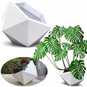    Decorya Blumentopf 56 cm x 56 x 53 cm Durchmesser 56 cm Kunststoff weiß